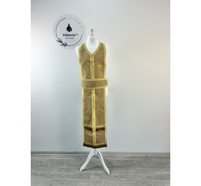 Classic priest vestment set in gabardine - Greek-style vestment - Orthodox vestment