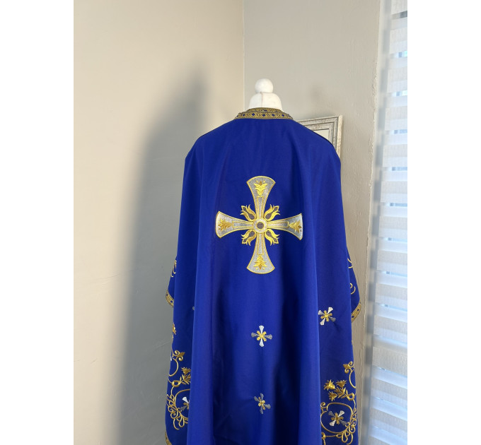 Black embroidered Priest robe - Orthodox greek style vestment - Church attire