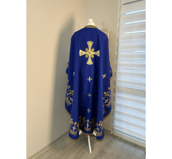 Black embroidered Priest robe - Orthodox greek style vestment - Church attire