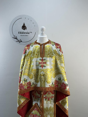 Priest's vestment made of floral brocade - Orthodox vestment set - Greek style phelon
