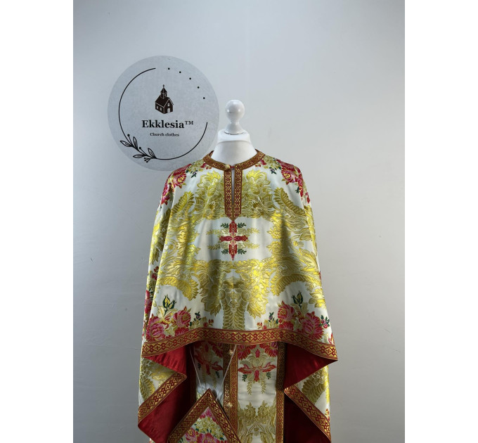 Priest's vestment made of floral brocade - Orthodox vestment set - Greek style phelon