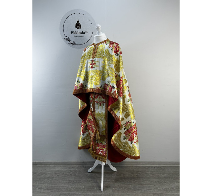 Priest's vestment made of floral brocade - Orthodox vestment set - Greek style phelon