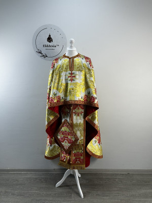 Priest's vestment made of floral brocade - Orthodox vestment set - Greek style phelon