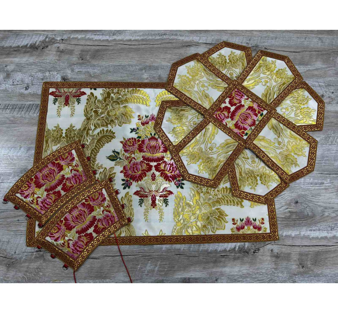 Priest's vestment made of floral brocade - Orthodox vestment set - Greek style phelon