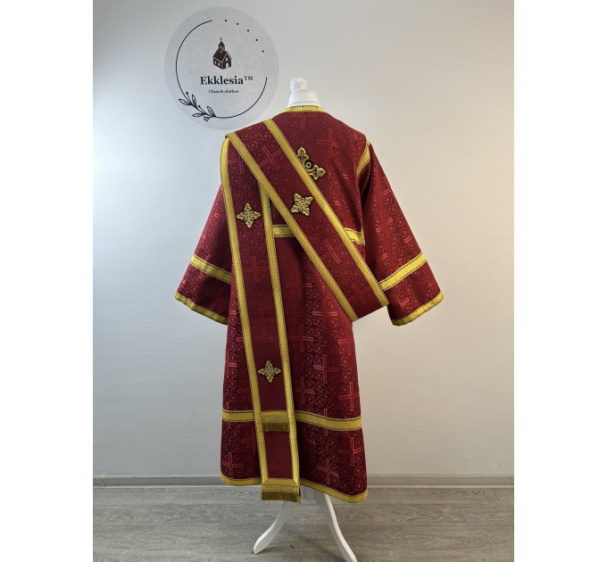 Protodeacon's red alb - Orthodox vestment for deacon set - Stikharion