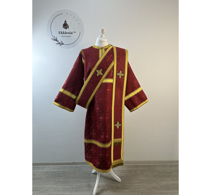 Protodeacon's red alb - Orthodox vestment for deacon set - Stikharion
