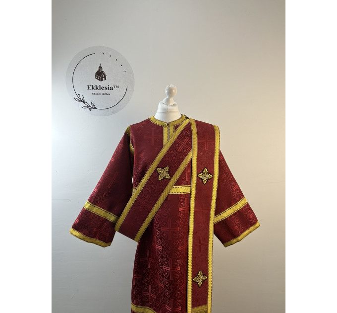 Protodeacon's red alb - Orthodox vestment for deacon set - Stikharion