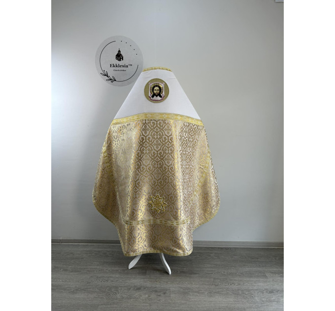 Slavic style Priest vestment - Combined vestment in velvet and brocade