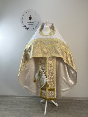 Slavic style Priest vestment - Combined vestment in velvet and brocade