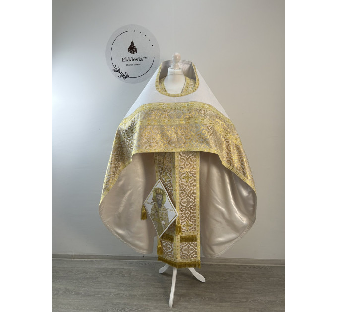 Slavic style Priest vestment - Combined vestment in velvet and brocade