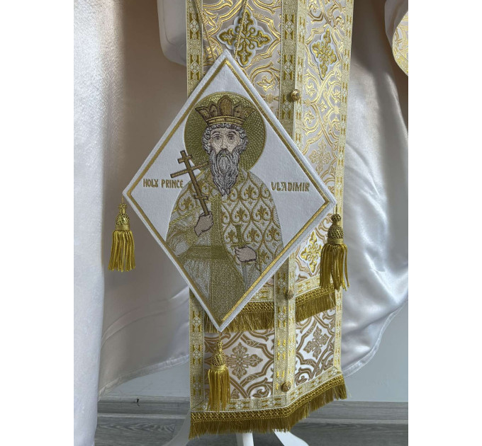Slavic style Priest vestment - Combined vestment in velvet and brocade