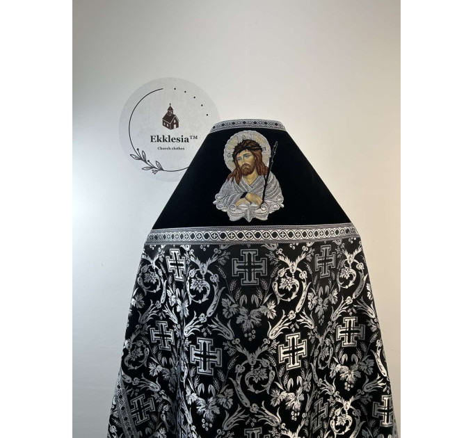 Slavic-style vestments in church brocade 