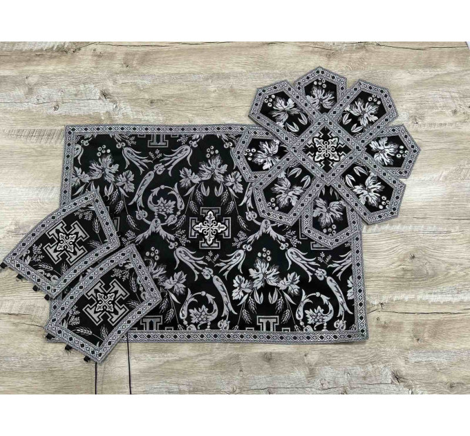 Slavic-style vestments in church brocade 