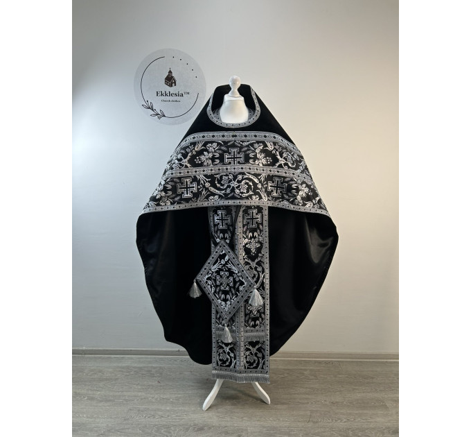 Slavic-style vestments in church brocade 