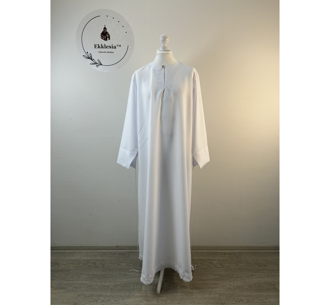 Classic podryznik with lace trim - White stikhar under the vestment