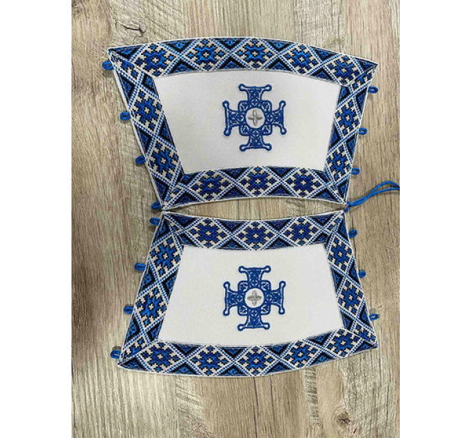 Embroidered priest stole and cuffs - Epitrachil, cuffs - Communion priest set