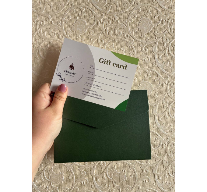 Gift certificate for any amount