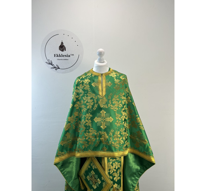 Priest vestment - Greek vestment in brocade - Green phelon