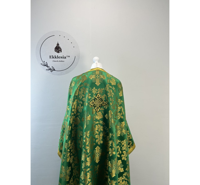 Priest vestment - Greek vestment in brocade - Green phelon