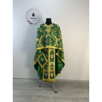 Greek style priest vestment - Phelon made of floral pattern brocade