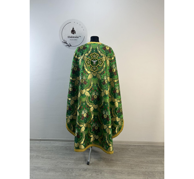 Greek style priest vestment - Phelon made of floral pattern brocade