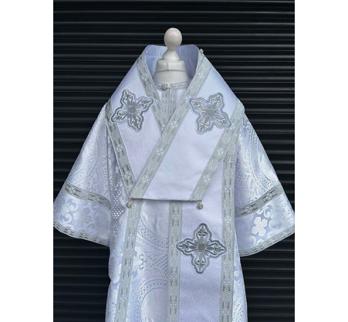 White Bishop's silk vestment set - Vestment set for Bishop - Archbishop's set