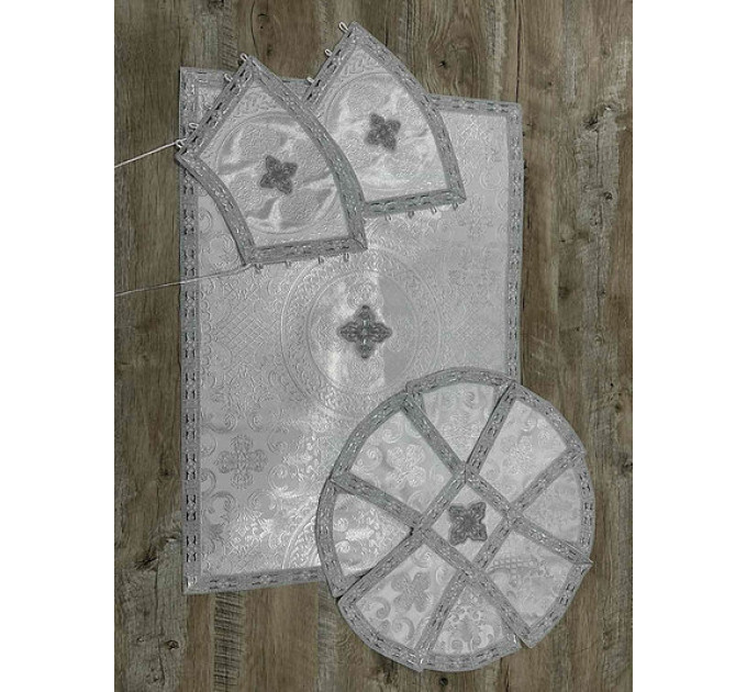 White Bishop's silk vestment set - Vestment set for Bishop - Archbishop's set