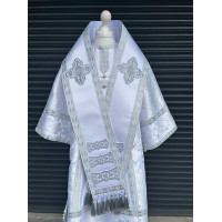 White Bishop's silk vestment set - Vestment set for Bishop - Archbishop's set