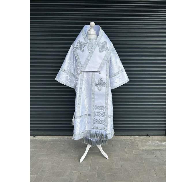 White Bishop's silk vestment set - Vestment set for Bishop - Archbishop's set
