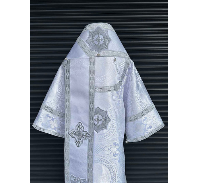 White Bishop's silk vestment set - Vestment set for Bishop - Archbishop's set
