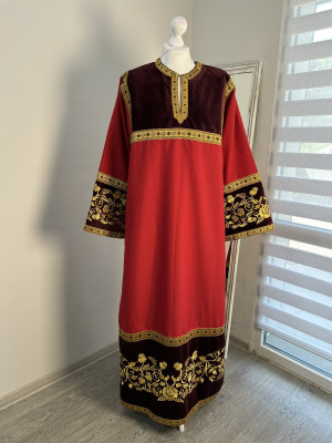 Combined orthodox sticharion - Altar server reader robe in velvet and gabardine Combined orthodox sticharion - Altar server reader robe in velvet and gabardine