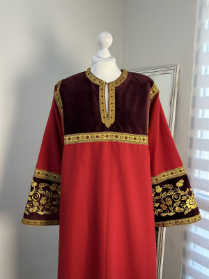 Combined orthodox sticharion - Altar server reader robe in velvet and gabardine
