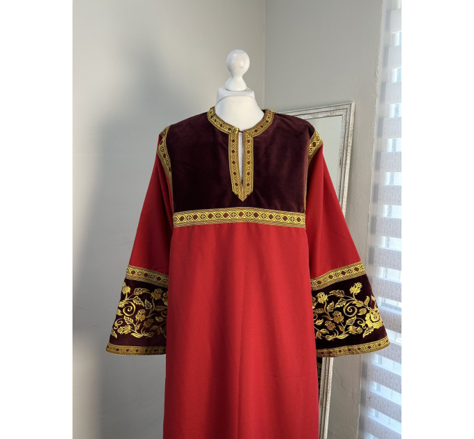 Combined orthodox sticharion - Altar server reader robe in velvet and gabardine