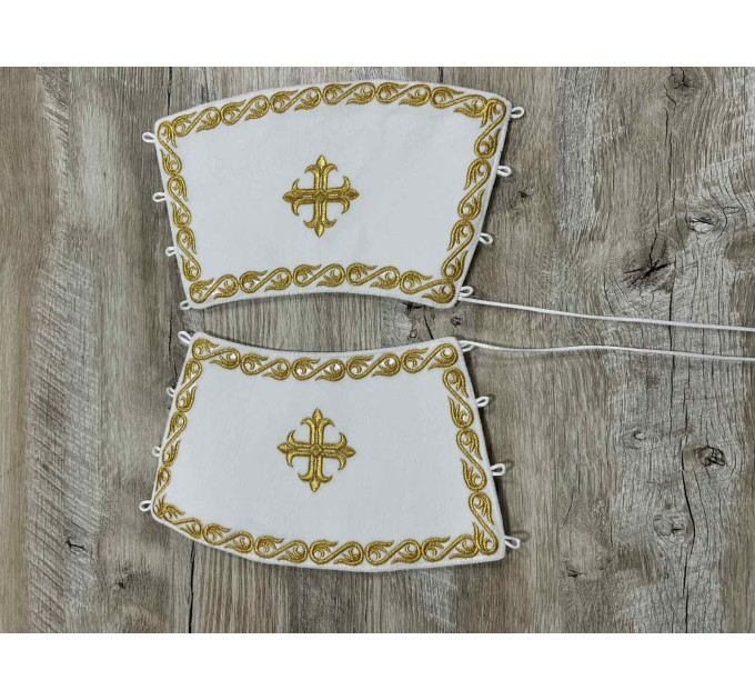 Combined velvet and brocade deacon's vestment - Embroidered stichar and orar