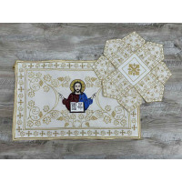 Embroidered chalice covers with aer - Covers set for communion
