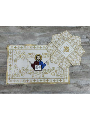 Embroidered chalice covers with aer - Covers set for communion