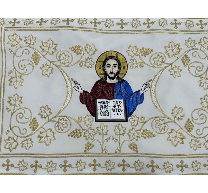 Embroidered chalice covers with aer - Covers set for communion
