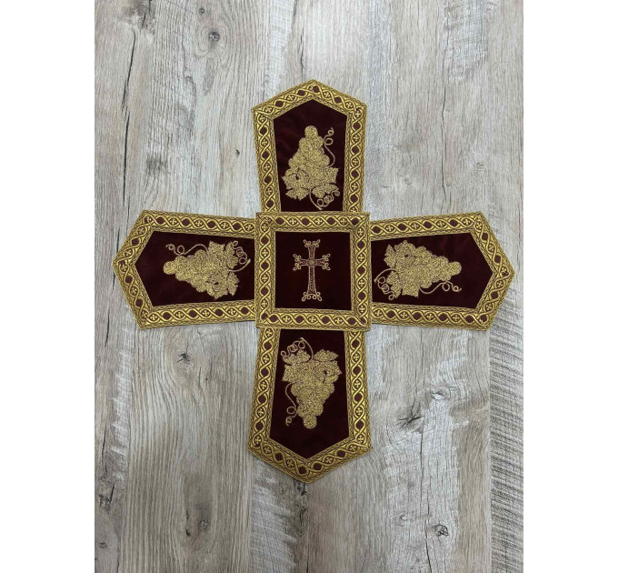 Embroidered Orthodox Chalice Covers with peacocks - Aer and chalice veil set - Chalice Covers