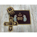 Embroidered Orthodox Chalice Covers with peacocks - Aer and chalice veil set - Chalice Covers