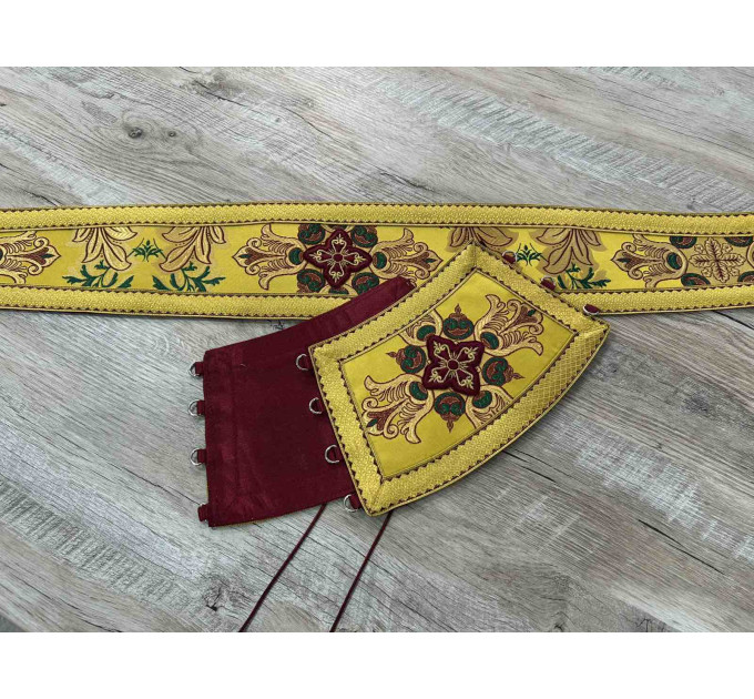 Greek style priest vestment - Gold floral brocade phelon