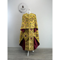 Greek style priest vestment - Gold floral brocade phelon