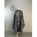 Greek style priest vestment - Phelon made of blue floral pattern brocade