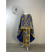 Greek style priest vestment - Phelon made of blue floral pattern brocade
