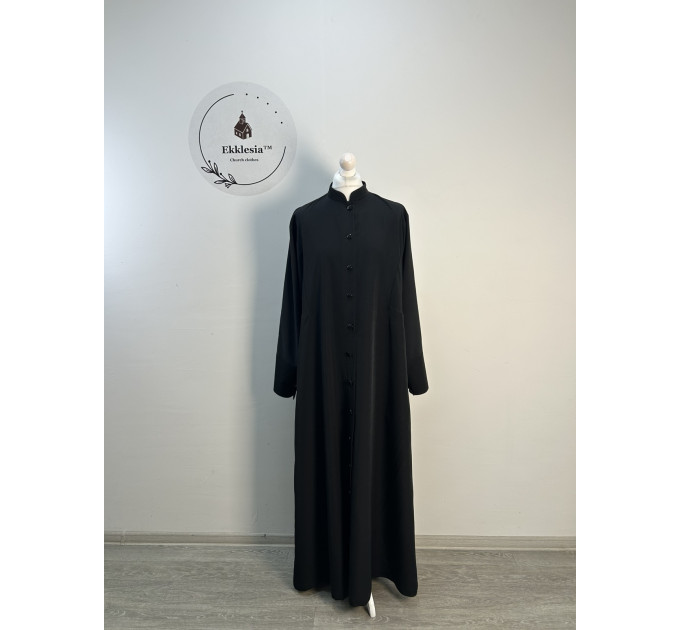 Latin style cassock with buttons row down the bottom - Cassock for a priest