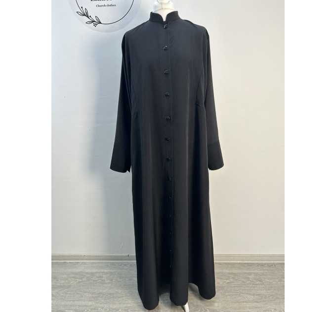 Latin style cassock with buttons row down the bottom - Cassock for a priest