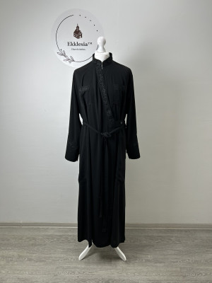 Orthodox Greek undercassock from fake silk with machine embroidery - Cassock for a priest