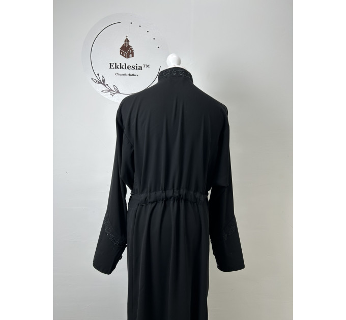 Orthodox Greek undercassock from fake silk with machine embroidery - Cassock for a priest