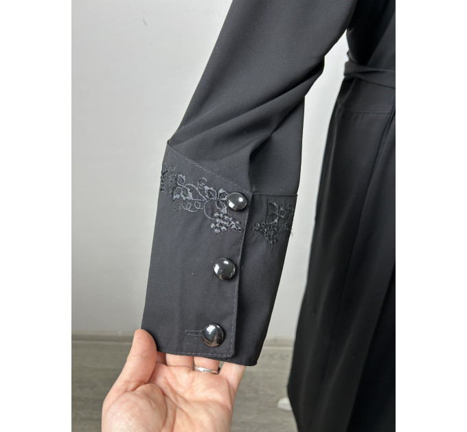 Orthodox Greek undercassock from fake silk with machine embroidery - Cassock for a priest