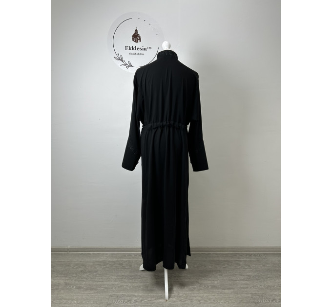 Orthodox Greek undercassock from fake silk with machine embroidery - Cassock for a priest
