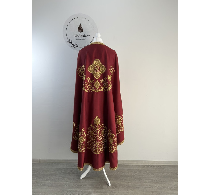 Priest vestment with machine embroidery - Liturgical vestment set Greek phelon